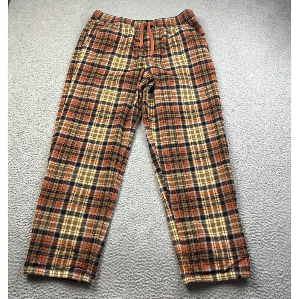 Vans Pants Women Brown Plaid Range YD Relaxed Elastic Waist Flannel Lounge XL